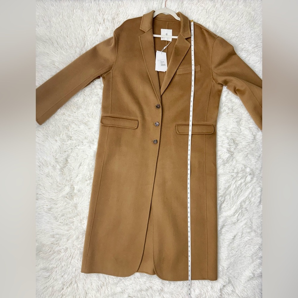 Anine Bing Quinn Long Coat Camel Cashmere Blend (XL) - Picture 7 of 8